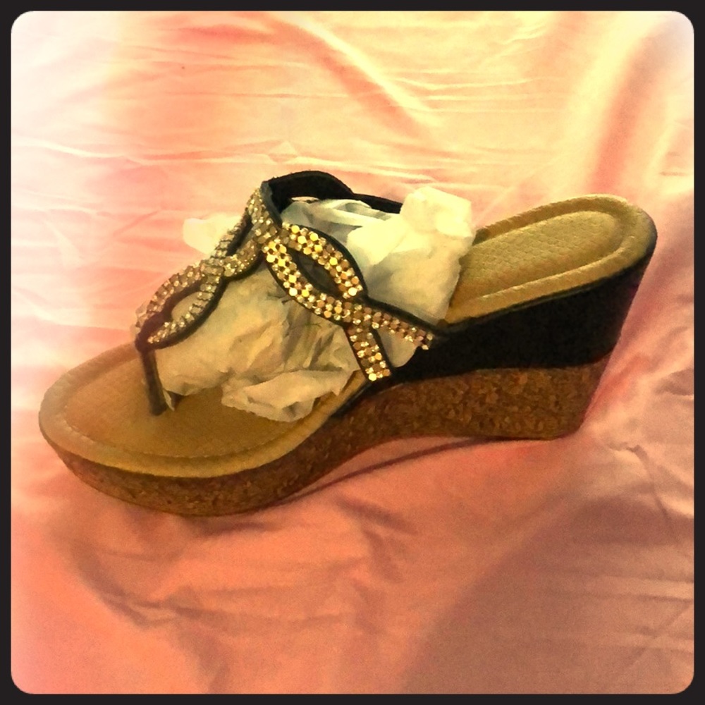 Glam Italian Wedges -Black